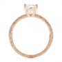 18k Rose Gold 18k Rose Gold Hand Engraved Solitaire Moissanite Engagement Ring - Front View -  105107 - Thumbnail