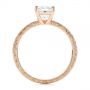 14k Rose Gold 14k Rose Gold Hand Engraved Solitaire Moissanite Engagement Ring - Front View -  105107 - Thumbnail