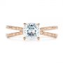 14k Rose Gold 14k Rose Gold Hand Engraved Solitaire Moissanite Engagement Ring - Top View -  105107 - Thumbnail