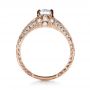 14k Rose Gold 14k Rose Gold Hand Engraved And Diamond Enagagement Ring - Front View -  1264 - Thumbnail