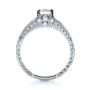 18k White Gold Hand Engraved And Diamond Enagagement Ring - Front View -  1264 - Thumbnail