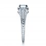 18k White Gold Hand Engraved And Diamond Enagagement Ring - Side View -  1264 - Thumbnail