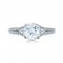  Platinum Platinum Hand Engraved And Diamond Enagagement Ring - Top View -  1240 - Thumbnail
