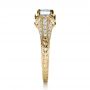 18k Yellow Gold 18k Yellow Gold Hand Engraved And Diamond Enagagement Ring - Side View -  1264 - Thumbnail