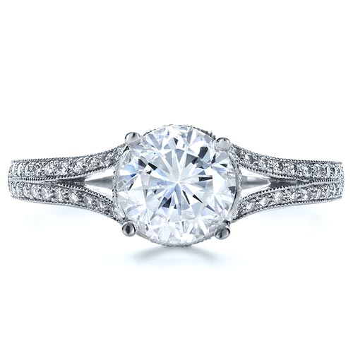 Hand Engraved and Diamond Enagagement Ring #1240 - Seattle Bellevue ...