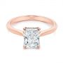 18k Rose Gold 18k Rose Gold Hidden Halo Diamond Engagement Ring - Flat View -  105860 - Thumbnail