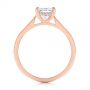 14k Rose Gold Hidden Halo Diamond Engagement Ring - Front View -  105860 - Thumbnail