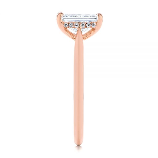 14k Rose Gold Hidden Halo Diamond Engagement Ring - Side View - 105860