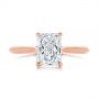 14k Rose Gold Hidden Halo Diamond Engagement Ring - Top View -  105860 - Thumbnail