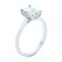 14k White Gold 14k White Gold Hidden Halo Diamond Engagement Ring - Three-Quarter View -  105860 - Thumbnail