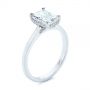  Platinum Platinum Hidden Halo Diamond Engagement Ring - Three-Quarter View -  105860 - Thumbnail