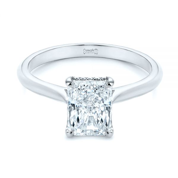  Platinum Platinum Hidden Halo Diamond Engagement Ring - Flat View -  105860