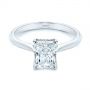 14k White Gold 14k White Gold Hidden Halo Diamond Engagement Ring - Flat View -  105860 - Thumbnail