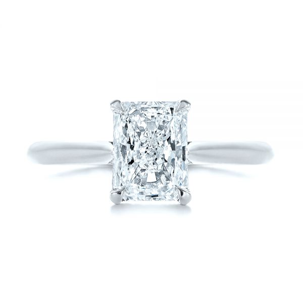 14k White Gold 14k White Gold Hidden Halo Diamond Engagement Ring - Top View -  105860
