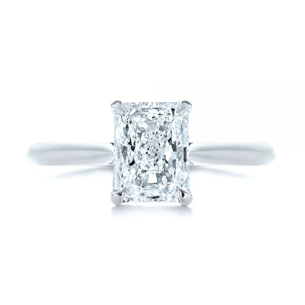 18k White Gold 18k White Gold Hidden Halo Diamond Engagement Ring - Top View -  105860