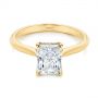 18k Yellow Gold 18k Yellow Gold Hidden Halo Diamond Engagement Ring - Flat View -  105860 - Thumbnail