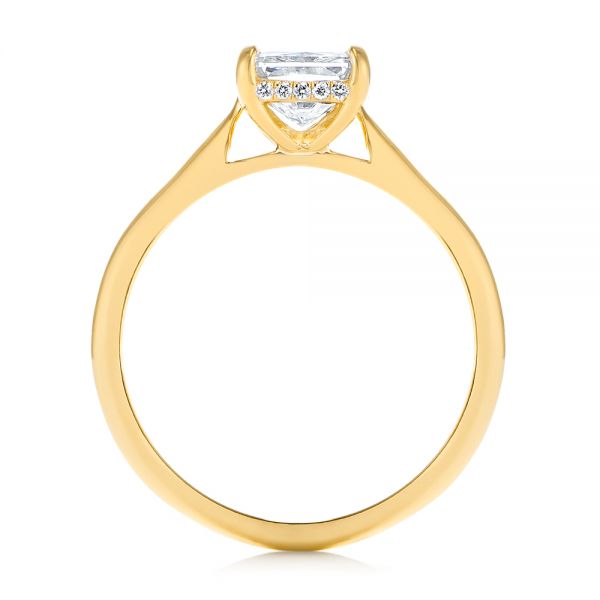 14k Yellow Gold 14k Yellow Gold Hidden Halo Diamond Engagement Ring - Front View - 105860