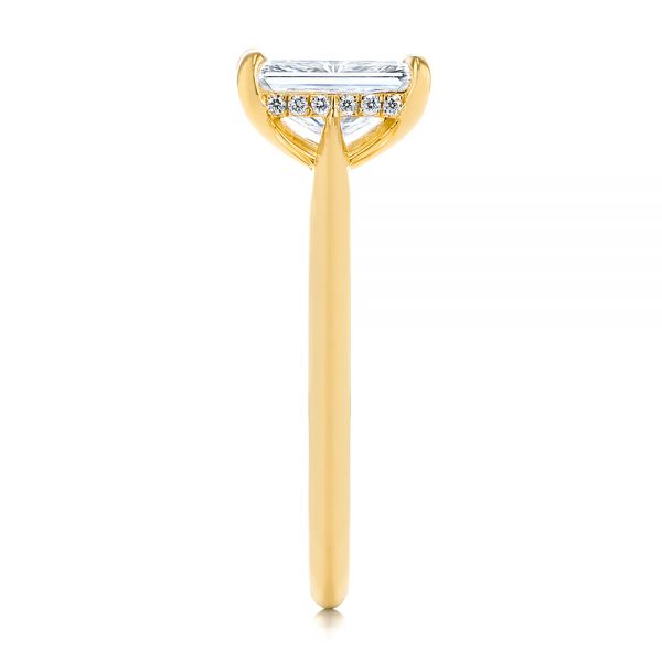 14k Yellow Gold 14k Yellow Gold Hidden Halo Diamond Engagement Ring - Side View - 105860
