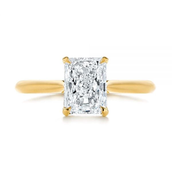 14k Yellow Gold 14k Yellow Gold Hidden Halo Diamond Engagement Ring - Top View - 105860