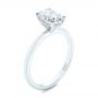 14k White Gold Hidden Halo Oval Diamond Engagement Ring - Three-Quarter View -  105919 - Thumbnail