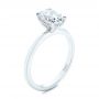14k White Gold Hidden Halo Oval Diamond Engagement Ring - Three-Quarter View -  105919 - Thumbnail