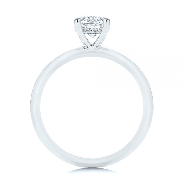 18k White Gold 18k White Gold Hidden Halo Oval Diamond Engagement Ring - Front View -  105919 - Thumbnail