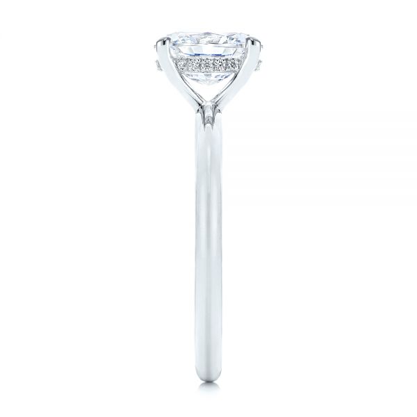 Oval engagement ring outlet side view
