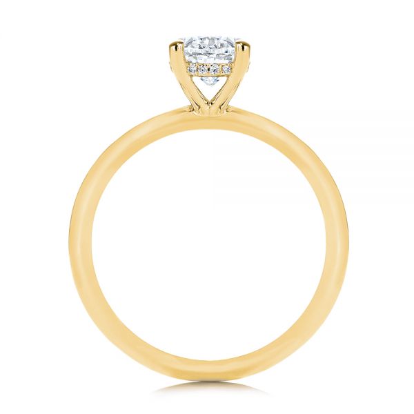 18k Yellow Gold 18k Yellow Gold Hidden Halo Oval Diamond Engagement Ring - Front View -  105919