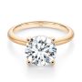 18k Rose Gold 18k Rose Gold Hidden Halo Round Diamond Engagement Ring - Flat View -  107732 - Thumbnail