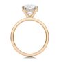 18k Rose Gold 18k Rose Gold Hidden Halo Round Diamond Engagement Ring - Front View -  107732 - Thumbnail