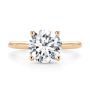 18k Rose Gold 18k Rose Gold Hidden Halo Round Diamond Engagement Ring - Top View -  107732 - Thumbnail