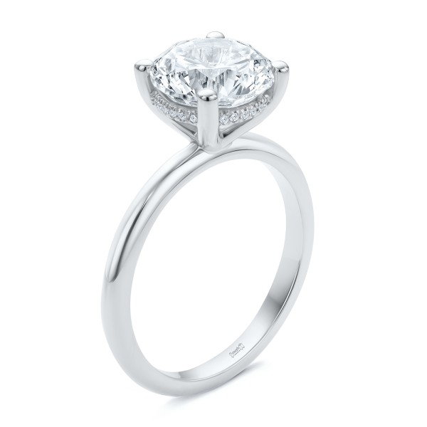 Hidden Halo Round Diamond Engagement Ring - Image