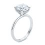  Platinum Platinum Hidden Halo Round Diamond Engagement Ring - Three-Quarter View -  107732 - Thumbnail