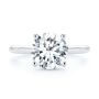  Platinum Platinum Hidden Halo Round Diamond Engagement Ring - Top View -  107732 - Thumbnail