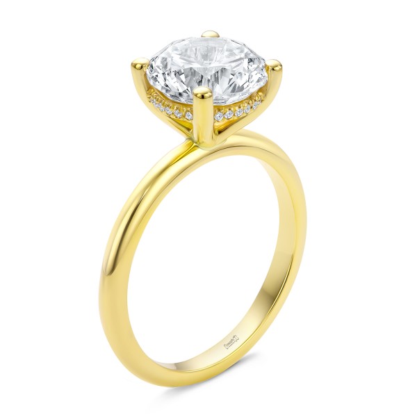 Hidden Halo Round Diamond Engagement Ring - Image
