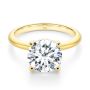 14k Yellow Gold Hidden Halo Round Diamond Engagement Ring - Flat View -  107732 - Thumbnail