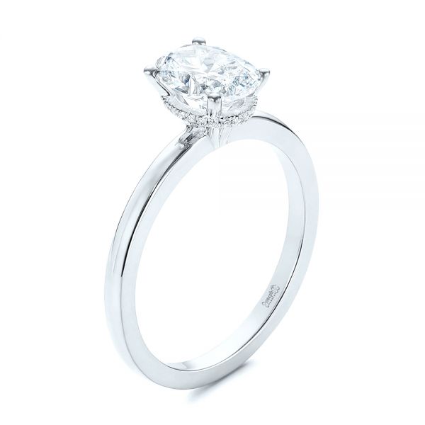 Hidden Halo Two-tone Diamond Engagement Ring - Image