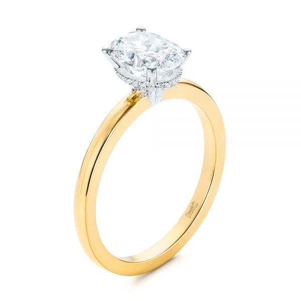 Hidden Halo Two-tone Diamond Engagement Ring - Image