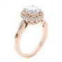 18k Rose Gold 18k Rose Gold Infinity Diamond Halo Engagement Ring - Three-Quarter View -  105796 - Thumbnail