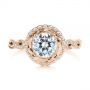 14k Rose Gold 14k Rose Gold Infinity Diamond Halo Engagement Ring - Top View -  105796 - Thumbnail