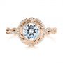 18k Rose Gold 18k Rose Gold Infinity Diamond Halo Engagement Ring - Top View -  105796 - Thumbnail