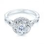 14k White Gold 14k White Gold Infinity Diamond Halo Engagement Ring - Flat View -  105796 - Thumbnail