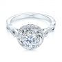 18k White Gold 18k White Gold Infinity Diamond Halo Engagement Ring - Flat View -  105796 - Thumbnail