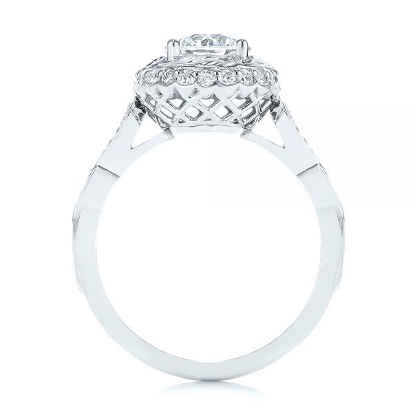 18k White Gold 18k White Gold Infinity Diamond Halo Engagement Ring - Front View - 105796