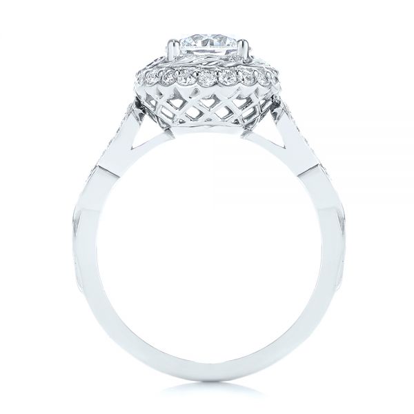 14k White Gold 14k White Gold Infinity Diamond Halo Engagement Ring - Front View -  105796