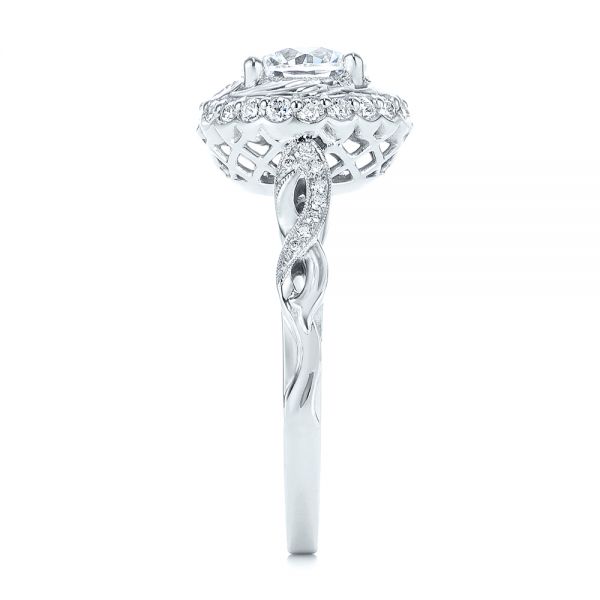  Platinum Platinum Infinity Diamond Halo Engagement Ring - Side View -  105796