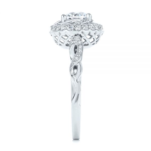 18k White Gold 18k White Gold Infinity Diamond Halo Engagement Ring - Side View - 105796