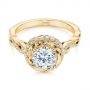 14k Yellow Gold 14k Yellow Gold Infinity Diamond Halo Engagement Ring - Flat View -  105796 - Thumbnail