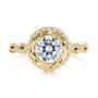 18k Yellow Gold 18k Yellow Gold Infinity Diamond Halo Engagement Ring - Top View -  105796 - Thumbnail