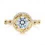 18k Yellow Gold 18k Yellow Gold Infinity Diamond Halo Engagement Ring - Top View -  105796 - Thumbnail